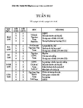 Giáo án tuần 1 lớp 4 - Năm học 2016-2017 - Huỳnh Thị Hằng
